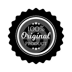 Original product circle seal stamp on white background