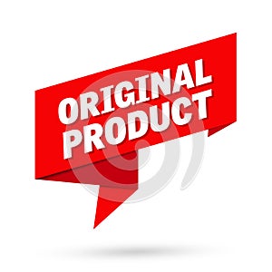 Original product sign. Original product paper origami speech bubble