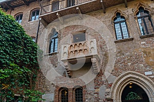 The original Romeo and Juliet balcony located in Verona, Italy