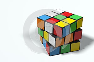 Rubik`s Cube, unsolved and rotated, ultra high resolution