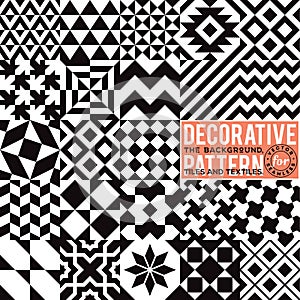 Original scandinavian set modern black and white pattern