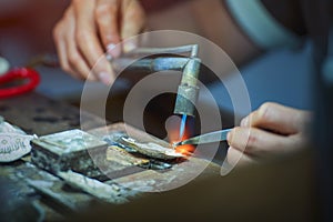 The original of the silver craftsmen at Chiang Mai, Thailand