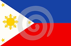 original and simple Republic of The Philippines flag isolated in official colors and Proportion CorrectlyThe Philippines