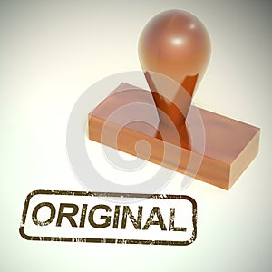 Original stamp means authentic genuine and real - 3d illustration