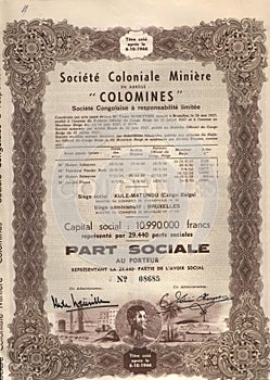 Original stock certificate