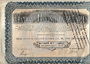 Original stock certificate