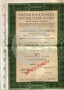 Original stock certificate