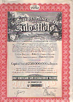 Original stock certificate