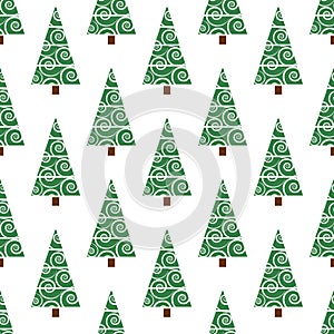 Original stylized fir tree on a white background.