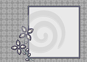 Original template with purple glass flowers on a grey background.