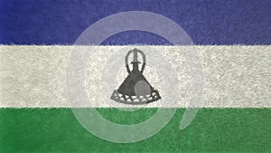 Original texture 3D image of the Lesotho flag.