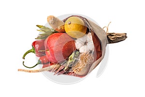 The original unusual edible vegetable and fruit bouquet isolated