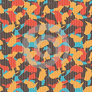 Original USA shape camo seamless pattern. Colorful America urban camouflage. Vector fabric textile print design