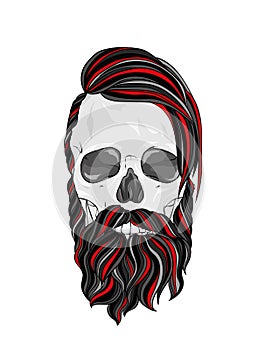 Original vector illustration, man with fashionable hairstyle. Hipster. Print on a t-shirt or sticker.