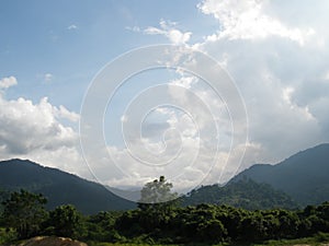 Original view of sky and mountains in vietnam