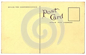 Original Vintage Back Side POSTCARD with space for Correspondence and Address