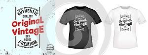 Original vintage t shirt print stamp. Vector illustration