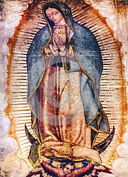 Original Virgin Mary Guadalupe Painting New Basilica Shrine Mexico City Mexico