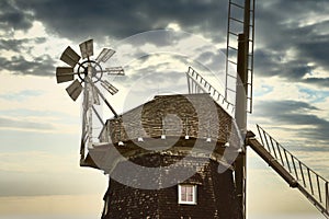 Original windmill from 19th century, north germany near baltic sea