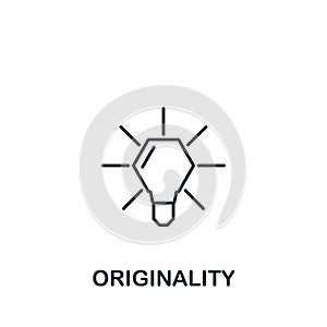 Originality icon. Monochrome simple icon for templates, web design and infographics