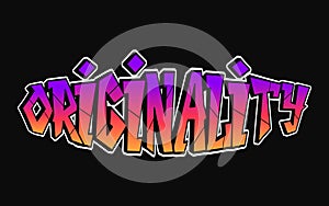 Originality - single word, letters graffiti style. Vector hand drawn logo. Funny cool trippy word Istanbul, fashion