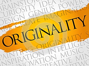 Originality word cloud collage