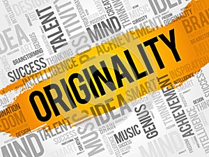 Originality word cloud collage