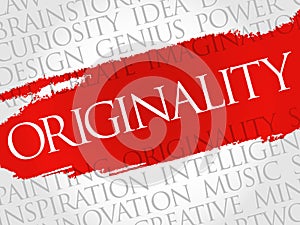 Originality word cloud collage