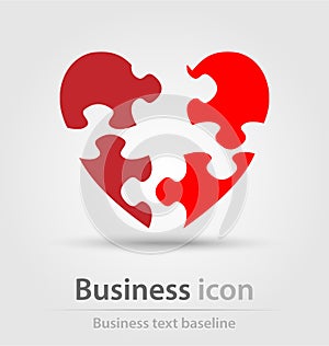 Originally created puzzle heart business icon photo