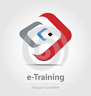 Originally created e-training vector business icon photo