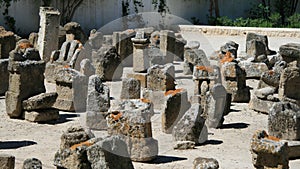 Ancient grave stones at the sanctuary of Tophet photo
