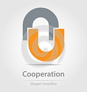 Originally designed vector cooperation business icon