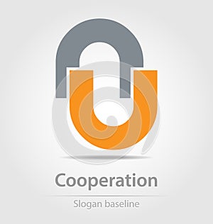 Originally designed vector cooperation business icon photo