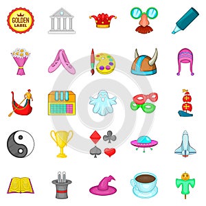 Originative icons set, cartoon style