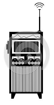 Origional old style radio isolated on white illustration