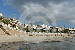 Playa de Aguamarina beach in Orihuela Costa. Spain photo