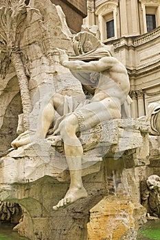 Orinoco River statue in Piazza Navona, Rome. Piazza Navona, Rome