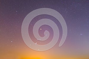 Orion constellation on night starry sky