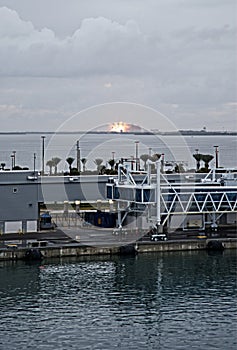 Orion spacecraft launch in Cape Canaveral, seen from the Disney Cruise