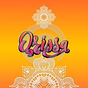 Orissa Handwritten stock lettering typography. States of India.