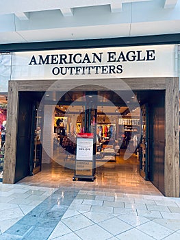 An American Eagle clothing retail store in an indoor mall
