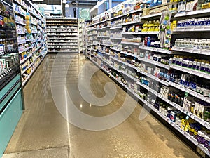 A display of vitamins and supplements at a Whole Foods Market grocery store