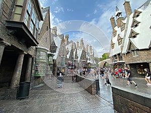 The Hogsmeade portion of the Wizarding World of Harry Potter attraction in Universal Studios