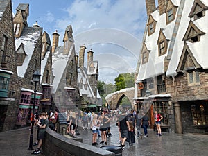 The Hogsmeade portion of the Wizarding World of Harry Potter attraction in Universal Studios