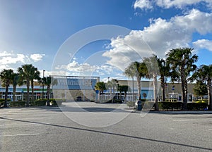 A Walmart on a sunny Christmas day with an empty parking lot