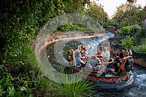 People having fun Kali River Rapids attraction at Animal Kingdom in Walt Disney World area 2
