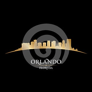 Orlando Florida city silhouette black background photo