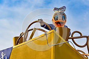 Donald duck in Mickey and Minnie`s Surprise Celebration parade at Walt Disney World  1