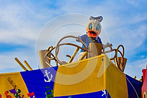 Donald duck in Mickey and Minnie`s Surprise Celebration parade at Walt Disney World  2