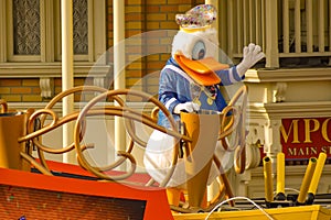 Donald duck in Mickey and Minnie`s Surprise Celebration parade at Walt Disney World  6